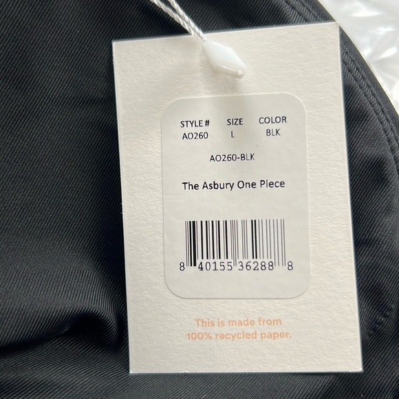 Andie Swim The Asbury High Neck One Piece Swimsuit in Black Size Large - Picture 6 of 8